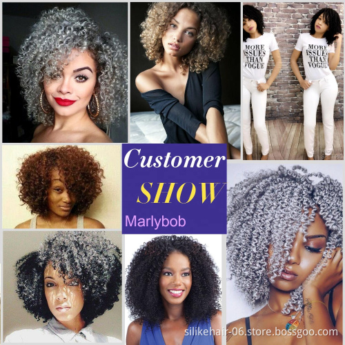 3pcs/pack Blonde Marley bob afro Kinky Curl 8 InchAfro Kinky Twist Hair Soft Synthetic Crochet twist  Braiding Hair Extention